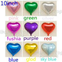 wholesale 10pcs/lot 10inch heart balloons 25CM pure color ballon For Wedding Birthday Party supplies Inflatable air globos