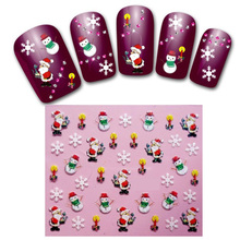 4 Sheets Christmas Manicure 3D Nail Sticker Manicure Adesivos De Unha Stickers Polish Nails Beauty Nail Art DecoratIon H010-4