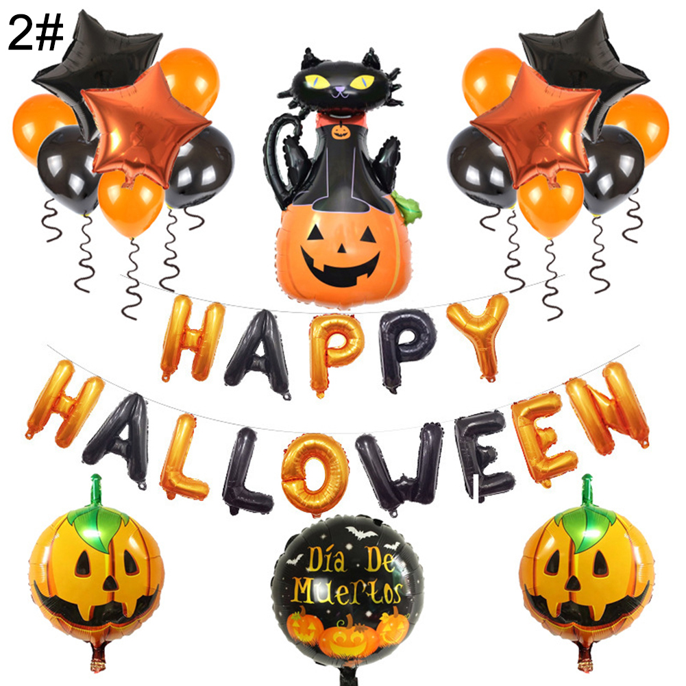 happy halloween hanging pumpkin star batman balloons banner