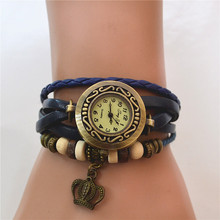 2015 nueva mujer de cuarzo Vintage ‘ s acecha corona colgante de cuero sintético reloj de pulsera reloj de pulsera relojes del reloj. envío gratis