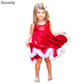 Niosung Baby Girls Kids Christmas Party Red Paillette Tutu Dresses Xmas Gift Children Clothes Kids Ceremonies
