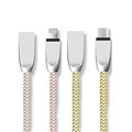Zinc Alloy Head Braided 8 Pin for Lightning USB Cable for iPhone 5S SE 6S Plus