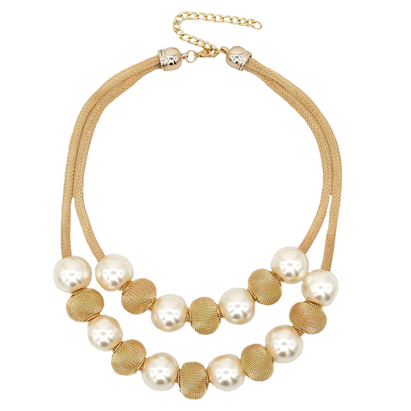 Гаджет  2015 Fashion Multi layers Popcorn Chain Pearl Metal Ball Pendants Long Women Charm Jewelry Accessories Statement Necklaces N3214 None Ювелирные изделия и часы