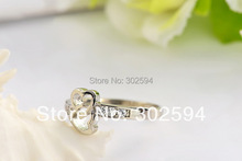 love fashion heart Wedding Anniversary Cool Gifts 925 sterling silver Zirconia crystal Ring jewelry Platinum Plated