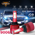 Auxbeam SMD Chips Car 9006 Headlight Bulbs Cooling Fan 6500K 80W pair HB4 Led Fog Lamps