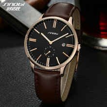 Sinobi Fashion Gold Watch Men Luxury Business Quartz Watch Auto Date Male Wristwatches Clock Hour montre homme relogio masculino