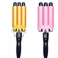 Professional Hair Curling Iron Power Display Ceramic Triple Barrels Hair Curler Waver Roller Wand Deep Wave