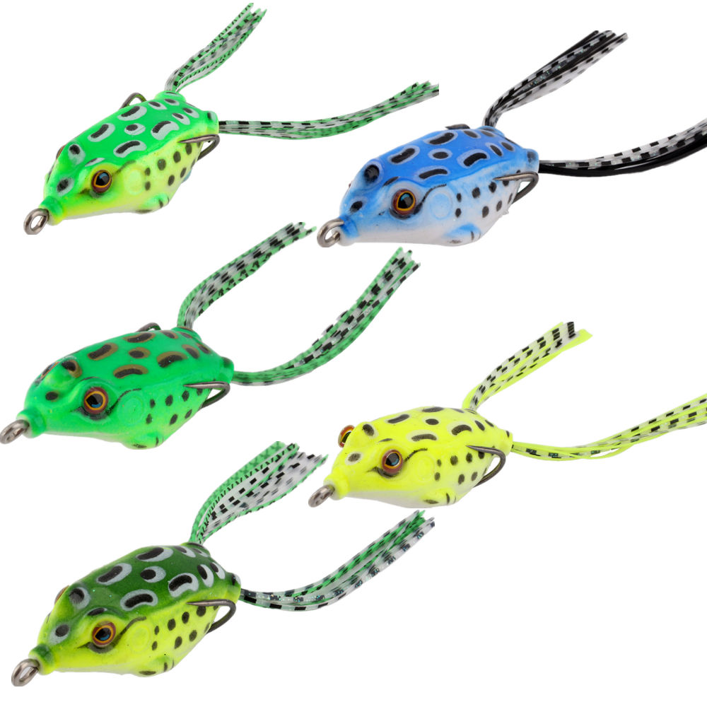 Hot New 1Pcs Mini Soft Plastic Frog Fishing Lure Crank Baits Double