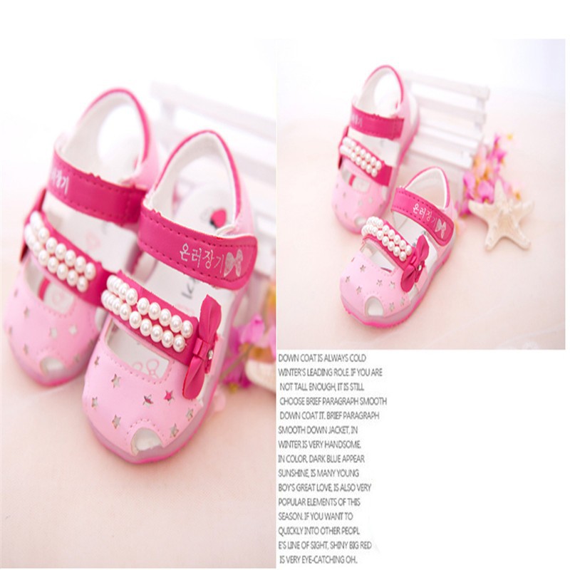 New Girl Sandals Baby Shoes Slide- Prevent Princess Style Cleats Antislip Toddler Sandals Comfortable Light Summer Fall Sandals 