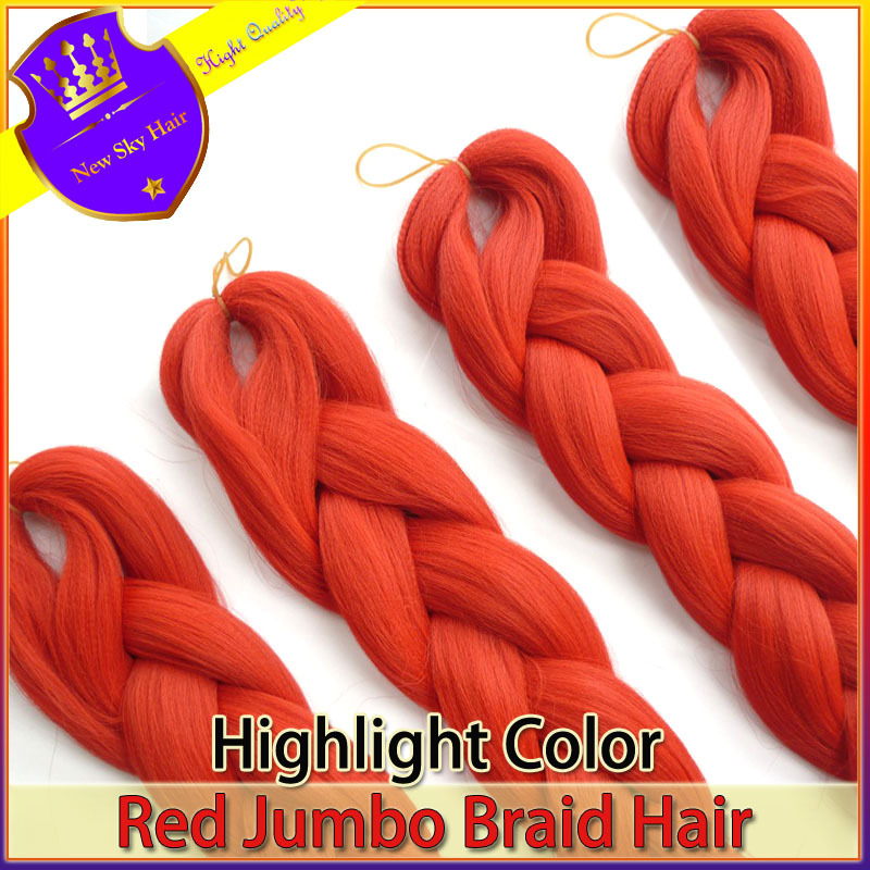 4pcs100g highlight blood red xpression braiding hair synthetic weave