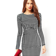 High Quality Women Dress Elegant Belted Tartan Patchwork Tunic Work Business Casual Party Dresses Bodycon Pencil Sheath Dress