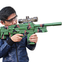 De los niños de agua de juguete eléctrico arma de la despedida de francotirador juguete pistola de bala suave capaz de disparo luz juguete de niño