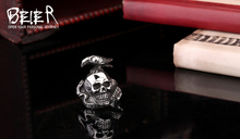 Punk Style Expendable Ring For Men 316L Stainless Steel Bird On Skull Ring Jewelry Man Cheap