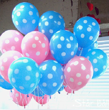free shipping 4 11 quot pink and blue polka dot with white dotted set of decorating balloons free shipping 4 11 quot pink and blue polka dot with white dotted set of decorating balloons