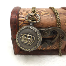 Popular 2015 Unisex Antique Case Pocket Watch Women Vintage Brass Rib Chain Quartz Pocket Watch Train