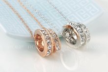 8 19 ROXI brand 2014 fashion necklace rose Gold Crystal Necklace pendants with austrian crystal necklace