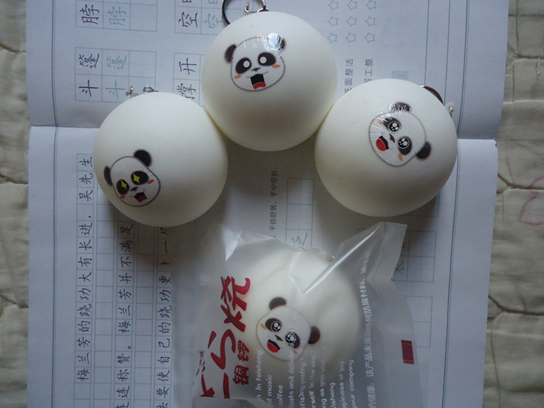 30pcs/lots  7cm panda buns squishy with seal packaging