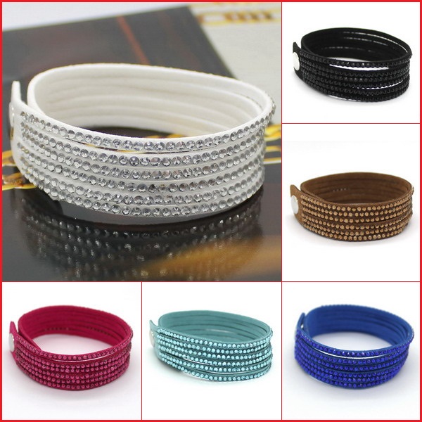 New Fashion 6 Layer Leather Bracelet Factory Discount Prices Charm Bracelet 1 Free Shipping 13 Color