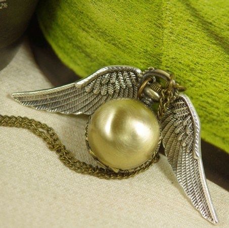 free-shipping-Necklace-Pendant-Bronze-golden-Shell-wing-Chain-Antique-women-man-boy-girl-lady-new (1)