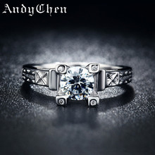Eiffel tower rings wedding bague for Women 925 sterling silver jewelry zirconia vintage ring for lady