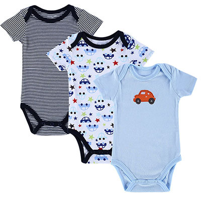 3 Pieces lot Carter Baby Romper Set Ropa Blue Car Designed Short Sleeved Bebe Jumpsuits Infant