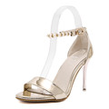 Sapato Feminino Women Sandals Elegant String Bead Platform High Heel Woman Shoes Chaussure Footwear Gold Silver