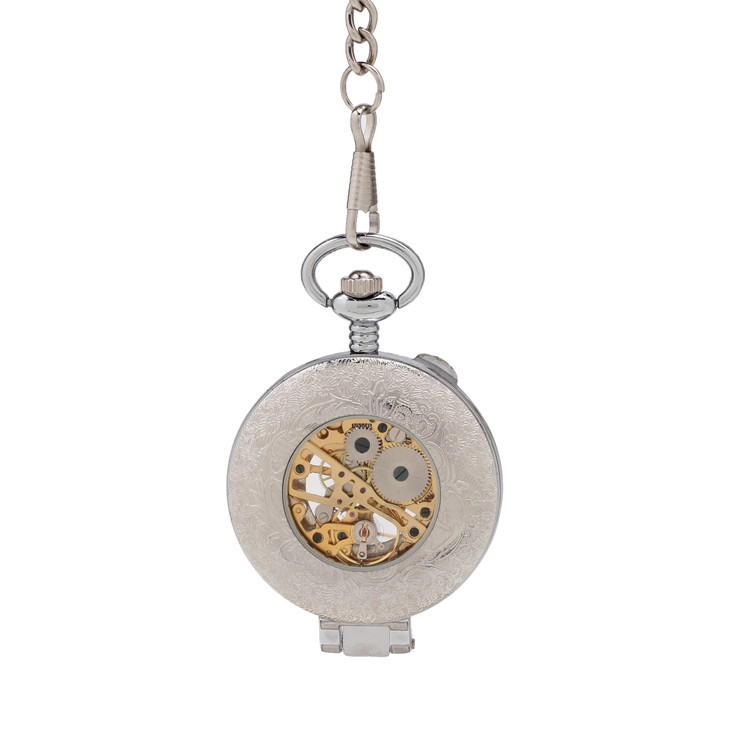relogios mascu Vintage Antique Sliver Watch Roman Numerals Men Mechanical Pocket Watch Pattern Pendant With Chain