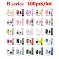 100pcs Fashion Self Adhesive Nail Art Stickers Cartoon Flowers Design Nail Tips Decoration DIY Beauty Nail