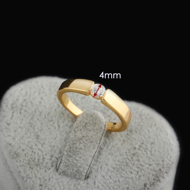 KUNIU New Brand Brilliant 18K Gold Plated Round Cut White CZ Diamond Jewelry Topaz Wedding Rings