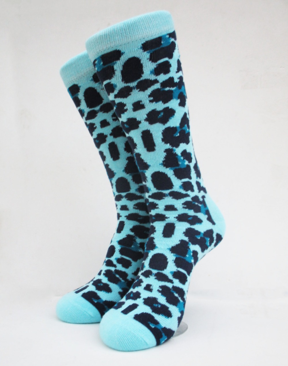 Fashion Zebra Deer strip Camo Leopard summer style candy color happy socks male half cotton business