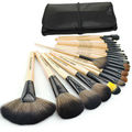 24Pcs Wood Makeup Brushes Kit Professional Cosmetic Make Up Beauty Tool Makeup Brush Set WIth PU