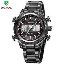 WEIDE Men Army Military Watch Analog Digital LED Quartz Sports Watches Full Steel Luxury Brand Fashion