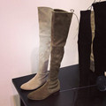 Luxury Designer Over The Knee high long boots women Stretch Flat Heels Suede Winter Fashion