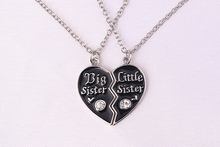Fashion jewelry broken heart sweet big sister little sister pendant necklace best sister great gift-giving daughter jewelry