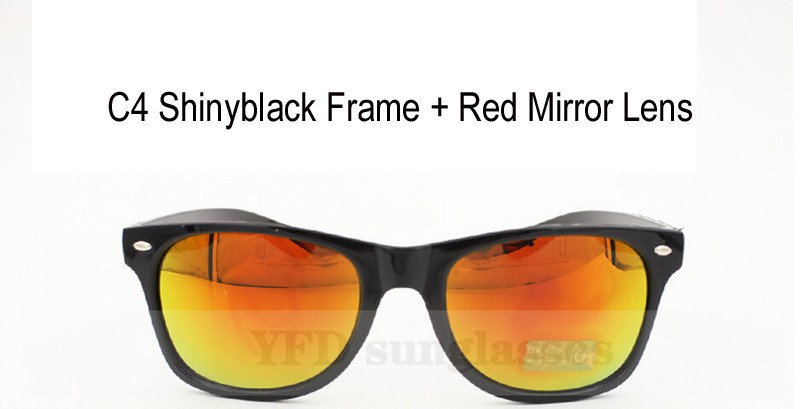 C4 shinyblack frame red mirror lens