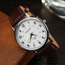 2015 nueva moda hombre y de mujer vestido reloj de cuarzo ocasional correa de cuero del negocio parejas Joker reloj relogio masculino