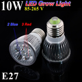 E27 10W 5leds AC85 265V LED Grow Light Lamp For Plants Flowers Hydroponic Systems Free Shipping
