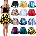 2015 Fashion Women Skirts Summer Chiffon High Waist Short Skater Pleated Skirt 15 Colors Free Shipping