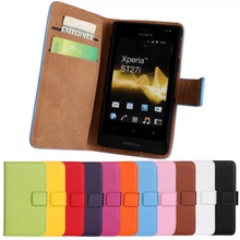 ST27i Cell phone case 100 Genuine leather case for Sony Xperia go ST27i ST27a Flip Cover