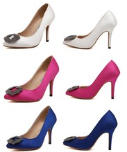 HOT Big Size 2015 New High Heels Women Pumps High Quality Manolos Wedding Shoes Jeweled Rhinestone