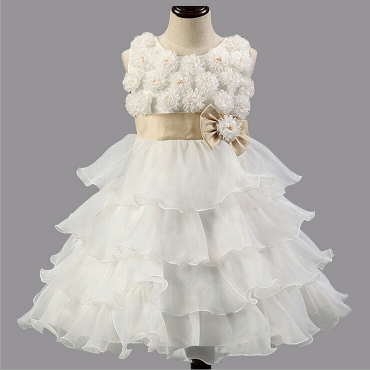 Chirstmas Kids Dress 3D Flower Tutu Rose Baby font b Girl b font Princess font b