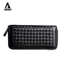 2016 New Fashion Women Wallet Leather Genuine Long Designer Wallet Women Luxury Brand Zipper Coin Pocket Grid Lady Handbag