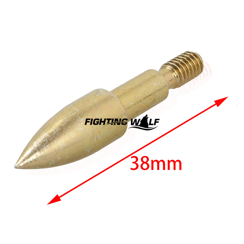 12PCS 100 Grain Bullet Shape Golden 3 8cm Arrowhead Tip 6PCS Bow and Arrow Hunting Broadheads