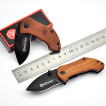 2pcs/lot  BOKER DA33 Mini Small Folding Knife 440C Blade Wood Handle Camping Pocket Knife Free Shipping