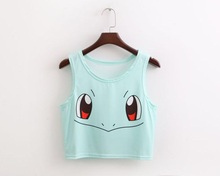 Pokemon Tops crops Picacho Squirtle bulbasaur jigglypuff spongebob cartoon tank tops