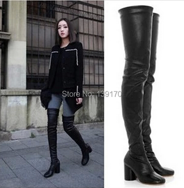 Popular Thigh High Boots Leather-Buy Cheap Thigh High Boots ...