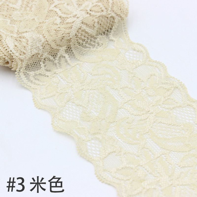 Description Picture 6 of item8cm Width Elastic Colorful Lace Ribbon DIY Handmade Crafts Supplies Apparel Sewing & Fabric Garment Accessories White Lace Tape