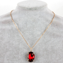 chain pendants necklace glass gem stone necklace new fashion choker women jewelry 1650