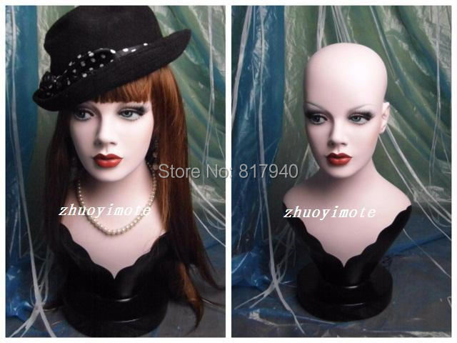 High quality Fiberglass Realistic female mannequin dummy head bust for wigs & hat & sunglass & jewelry&mask display