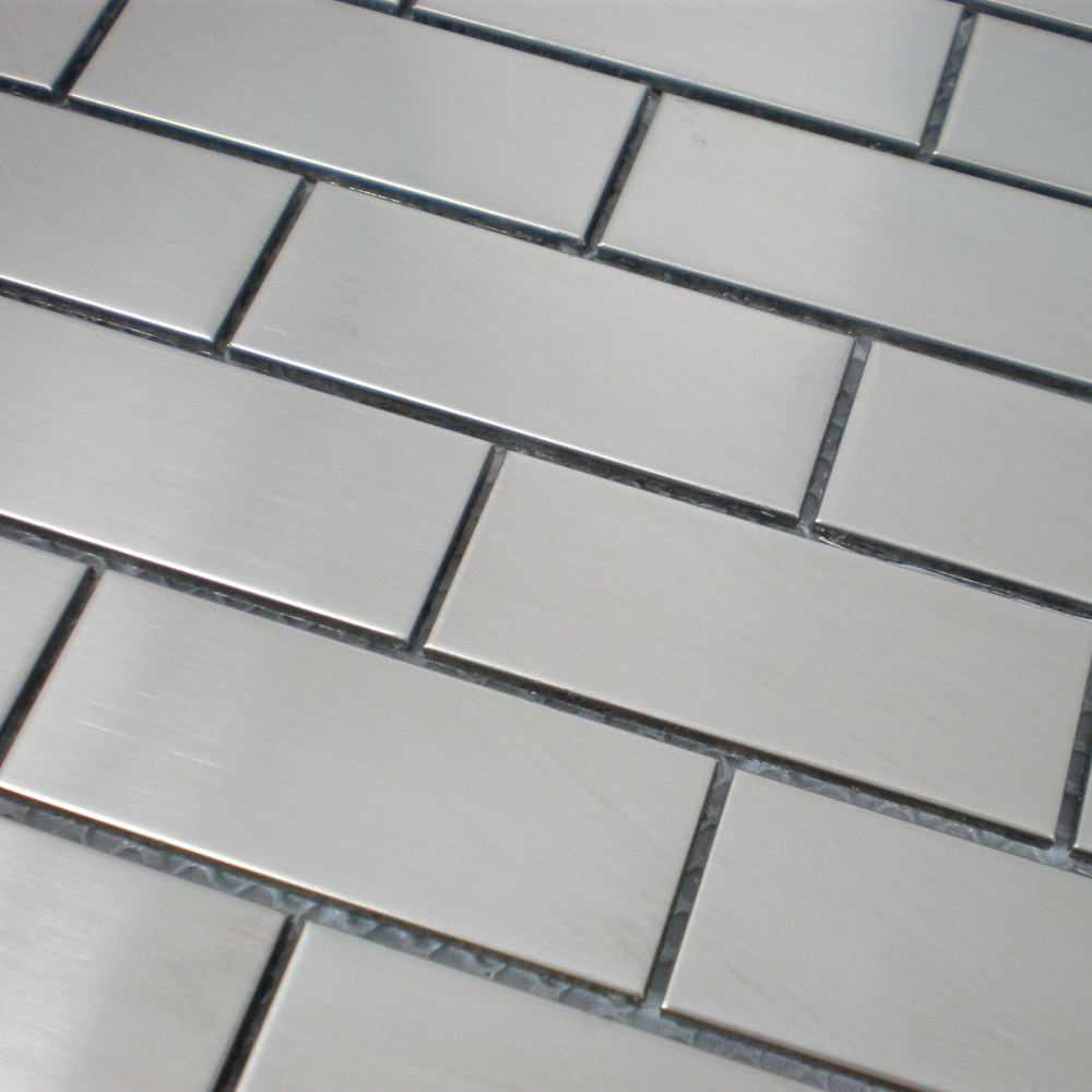 Bouw zilveren tegels rvs metro tegel backsplash keuken baksteen ...